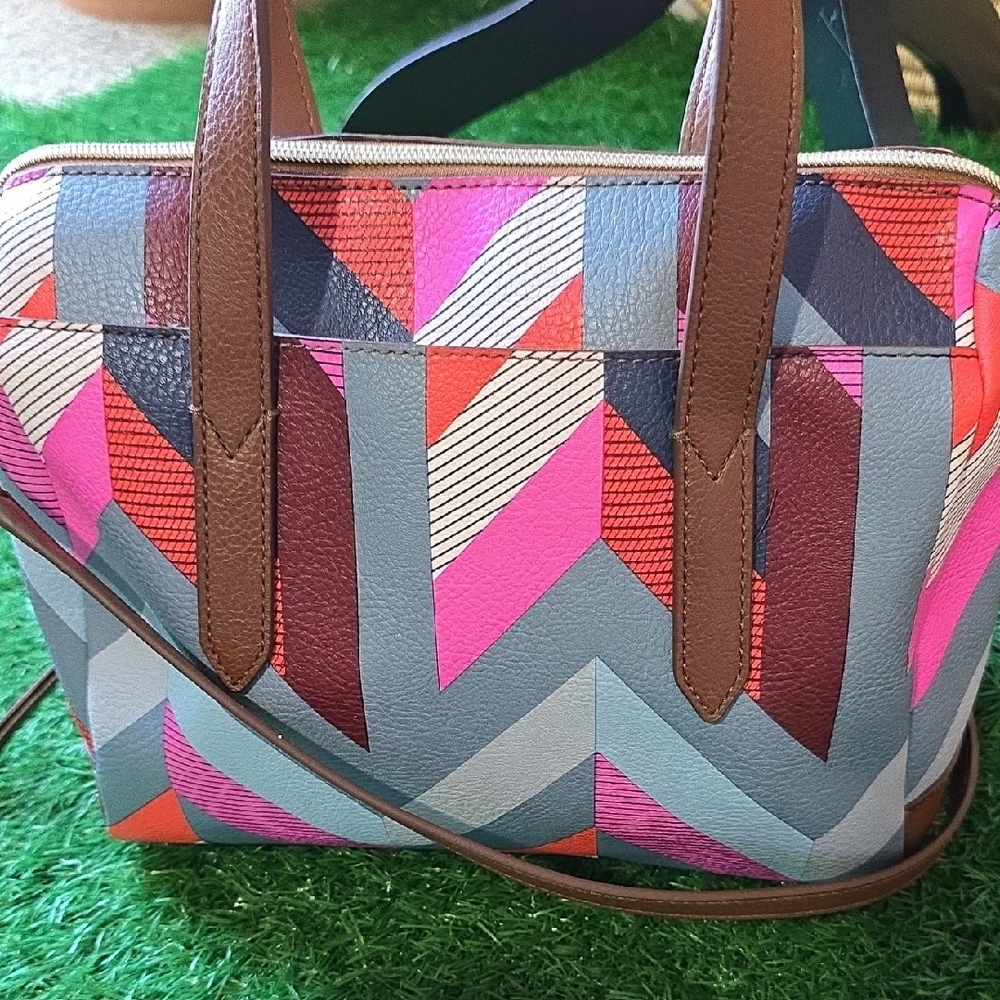 Fossil Women's Colorful Geometric Crossbody Bag - Picture 6 of 8